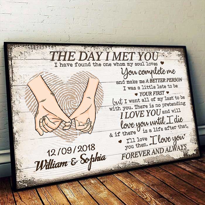 You Complete Me  - Personalized Horizontal Poster For Couple