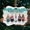 Brothers & Sisters Will Always Connect By Heart - Personalized Custom Benelux Shaped Wood Christmas Ornament - Gift For Siblings, Christmas Gift