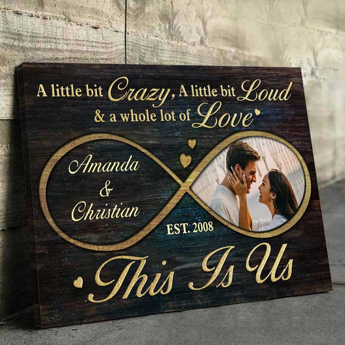 This Is Us - Personalized Horizontal Canvas - Upload Image, Gift For Couples, Husband Wife