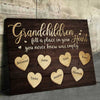 Grandchildren Fill A Place In Your Heart - Personalized Horizontal Canvas - Gift For Grandparents