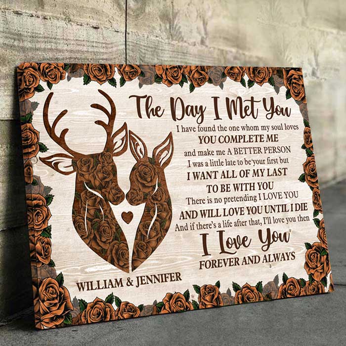 You Make Me A Better Person - Personalized Horizontal Canvas - Gift For Couples, Husband Wife