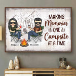 Making Memories One Campsite At A Time - Gift For Camping Couples, Personalized Horizontal Poster