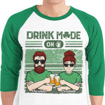 Turning On The Drinking Mode - Gift For Couples, Husband Wife, Personalized St. Patrick's Day Unisex Raglan Shirt