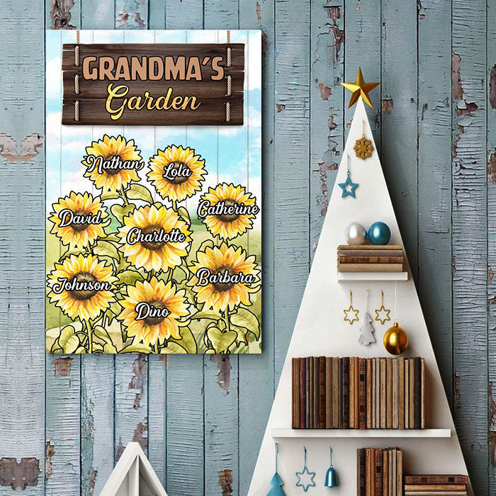 Grandma's Garden Sunflower - Personalized Vertical Poster