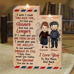 I Love You To The Moon And Back - Gift For Couples, Personalized Candle Holder