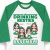 Drinking Besties Assemble -  Gift For Besties, Personalized St. Patrick's Day Unisex Raglan Shirt