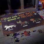 Custom Name Halloween Cat Gifts for Cat Lovers - Personalized Doormat
