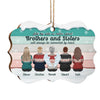 Brothers & Sisters Will Always Connect By Heart - Personalized Custom Benelux Shaped Wood Christmas Ornament - Gift For Siblings, Christmas Gift