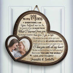 I Love You With All My Heart - Upload Image, Gift For Mom, Personalized Shaped Wood Sign
