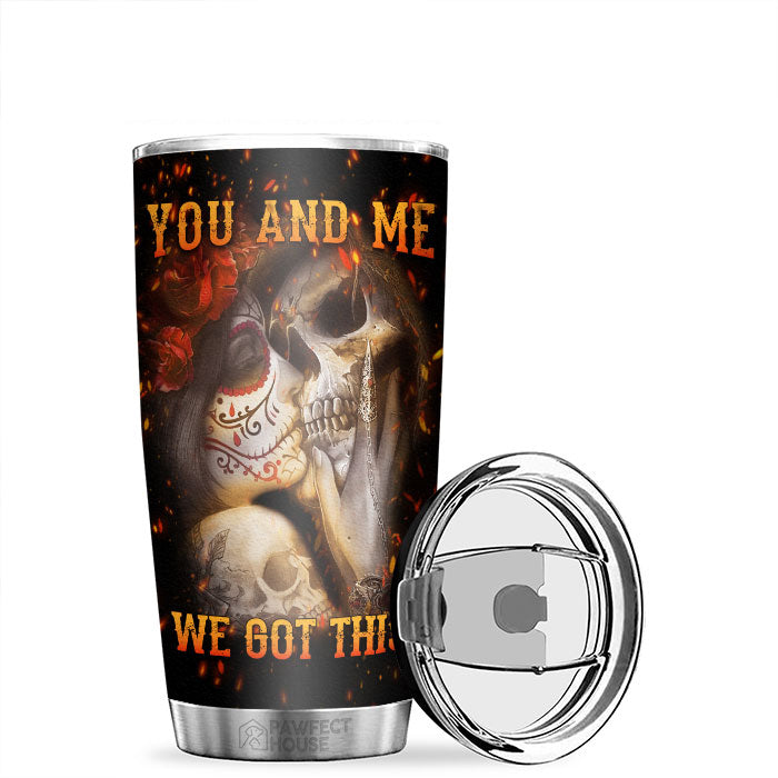 Not Always Eye To Eye But Always Heart To Heart - Personalized Tumbler - Gift For Couple, Husband Wife, Anniversary, Engagement, Wedding, Marriage Gift