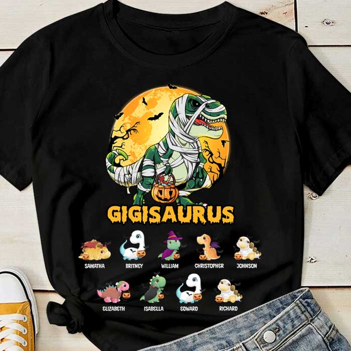 Happy Halloween - Let's Have Fun With The Dinosaurs On Halloween Night - Personalized Unisex T-Shirt
