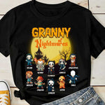 Halloween Ideas - Moonlight - Scary Night For Grandmas - Personalized Unisex T-Shirt, Halloween Ideas.