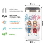 Beaches Booze & Besties - Personalized Can Cooler - Gift For Bestie