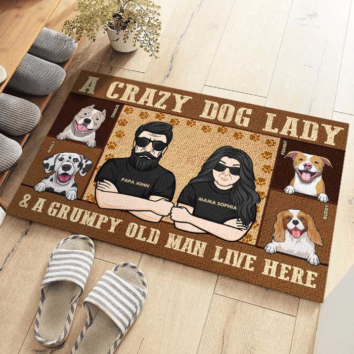 A Crazy Dog Lady - Personalized Decorative Mat - Gift For Pet Lovers
