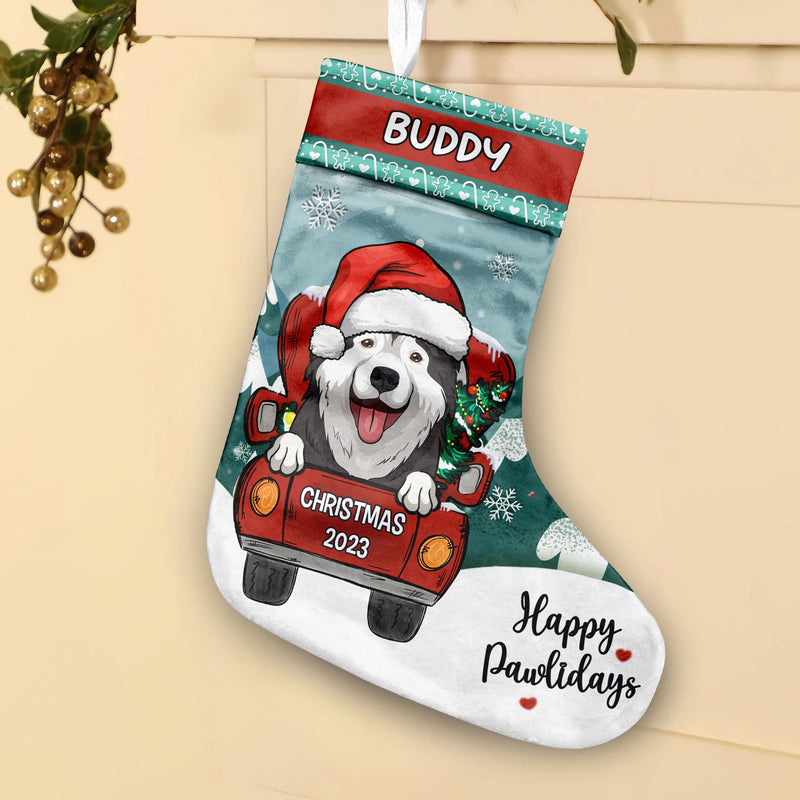 Loads Of Love Christmas Truck - Christmas Dogs & Cats - Personalized Christmas Stocking