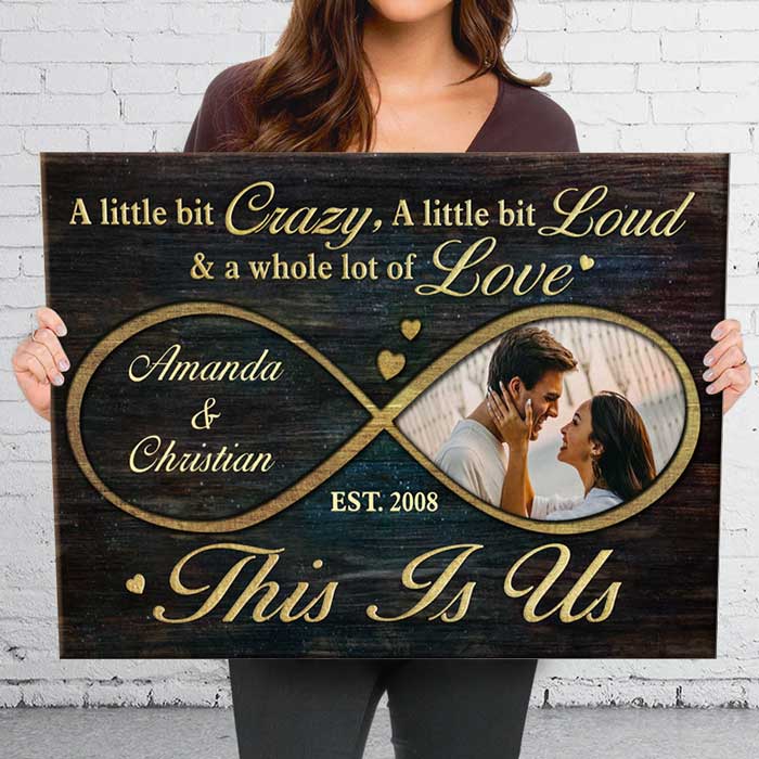 This Is Us - Personalized Horizontal Canvas - Upload Image, Gift For Couples, Husband Wife
