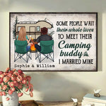 Some People Wait Their Whole Lives To Meet Their Camping Buddy - Gift For Camping Couples, Personalized Horizontal Poster
