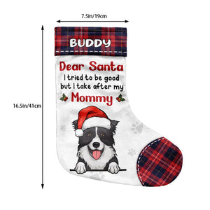 Dear Santa I've Been A Very Good Pet - Christmas Dogs & Smiling Cats - Personalized Christmas Stocking.