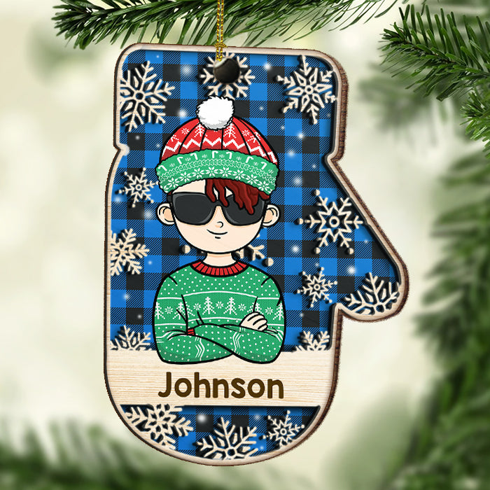 Merry Christmas To The Coolest Kid - Personalized Custom Glove Shaped Wood Christmas Ornament