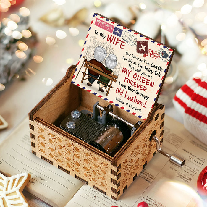 Our Home Ain't No Castle, But Still You're My Queen Forever - Gift For Couples, Personalized Music Box