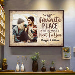 My Favorite Thing Is Staying Next To You - Upload Image, Gift For Couples - Personalized Horizontal Poster