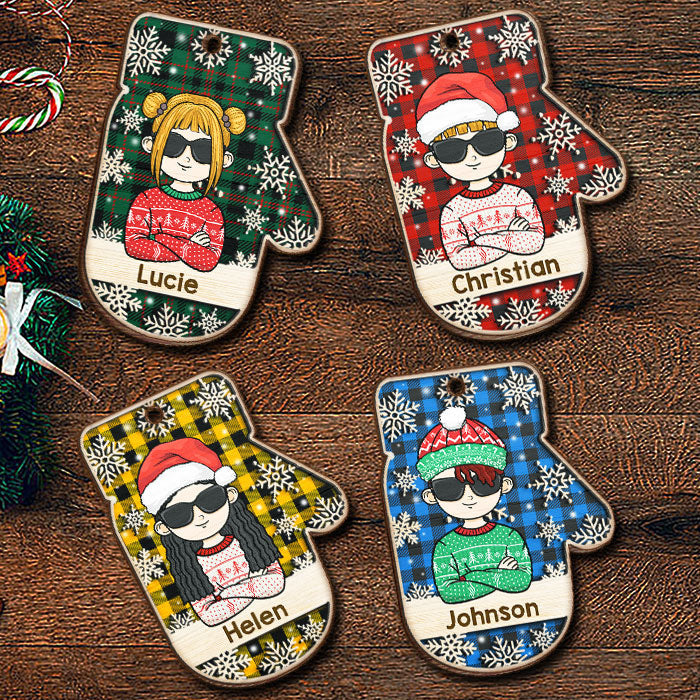 Merry Christmas To The Coolest Kid - Personalized Custom Glove Shaped Wood Christmas Ornament