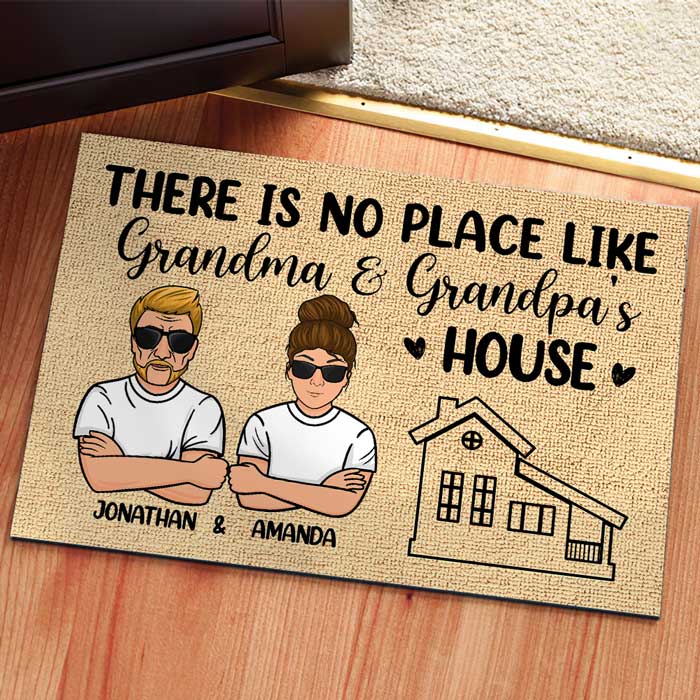 There's No Place Like Grandma And Grandpa's House - Personalized Decorative Mat