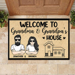Welcome To Grandma and Grandpa's House - Personalized Decorative Mat