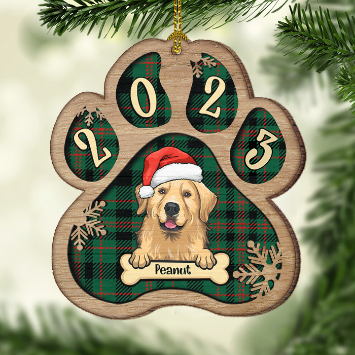 Personalized Custom Paw Shaped Wood Christmas Ornament - Dog, Cat And -  Pawfect House