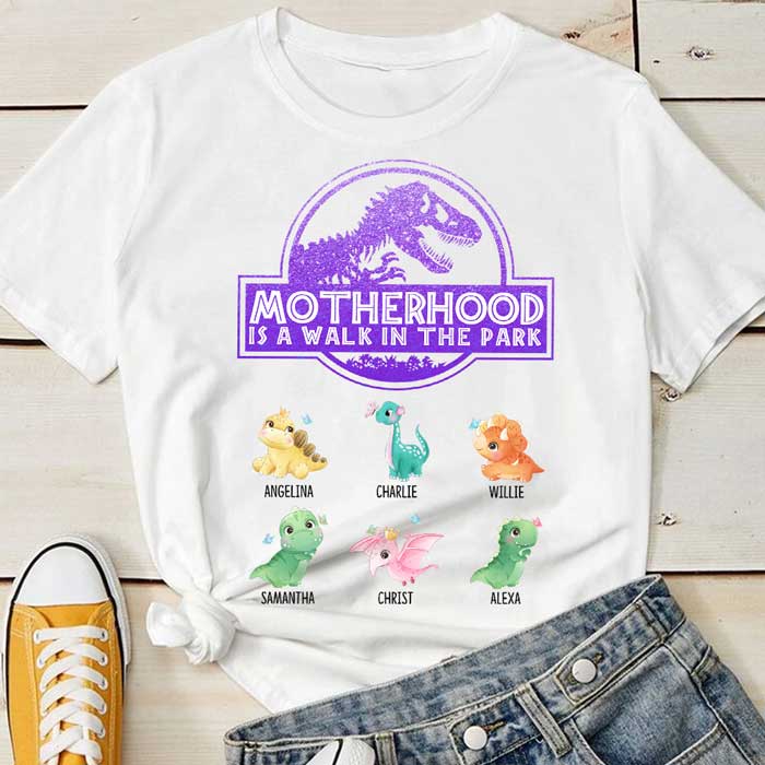 Motherhood Is A Walk In The Park - Personalized T-Shirt