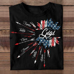Custom Name Patriotic Sunflower Design - Personalized Apparel