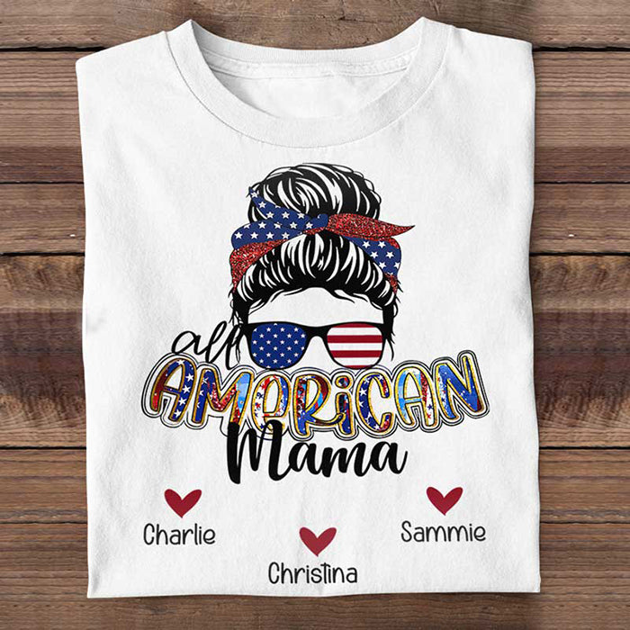 All American Mom - Gift For 4th Of July - Personalized Unisex T-Shirt