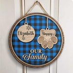 Happy Christmas With Our Family - Personalized Door Sign