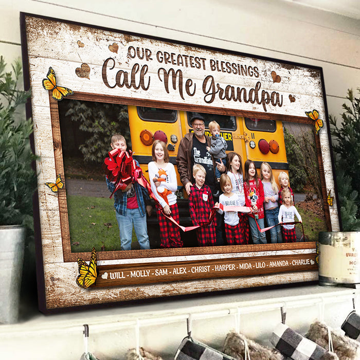 Grandkids Make Life More Grand - Personalized Horizontal Poster - Upload Image, Gift For Grandparents
