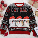 World's Best Cat Mom - Personalized Custom Unisex Ugly Christmas Sweatshirt, Wool Sweatshirt, All-Over-Print Sweatshirt - Gift For Cat Lovers, Pet Lovers, Christmas Gift