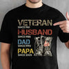 Veteran Papa Since - Gift For 4th Of July - Personalized Unisex T-Shirt