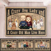 A Crazy Dog Lady Live Here, Sketch House - Personalized Decorative Mat