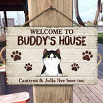 Welcome To The Cats' House - Funny Personalized Cat Rectangle Sign