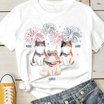 Independence Day Firework Cats - Gift For 4th Of July - Personalized Unisex T-Shirt