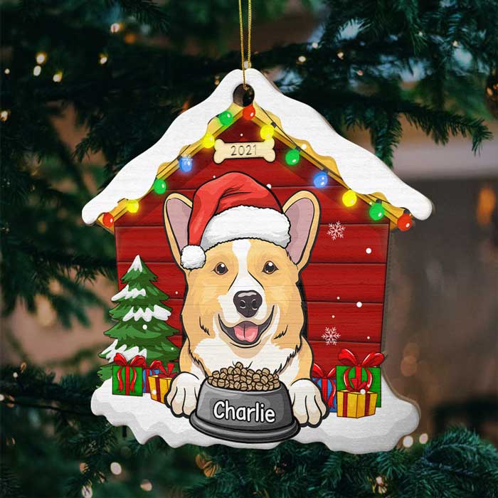 Christmas Dog House - Christmas Is Coming - Personalized Custom House Shaped Wood Christmas Ornament