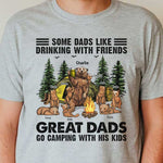 Great Dads Go Camping With His Kids - Personalized Unisex T-Shirt, Father's Day Gift, Custom Gift For Dog Lovers