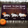 The Humans Just Live Here - Personalized Decorative Mat, Halloween Ideas.