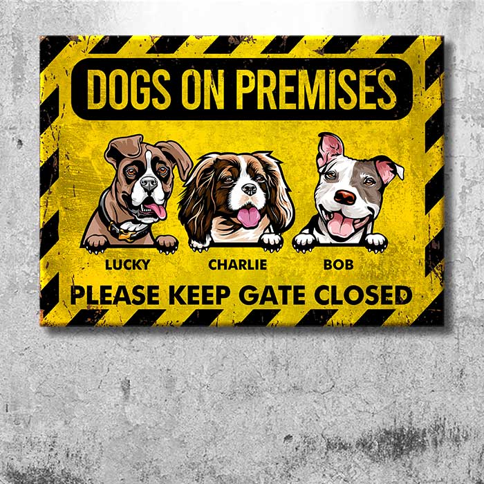 Beware Of Dogs Please Keep Gate Closed - Gift For Dog Lovers, Personalized Metal Sign