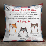 Dear Cat Mom - Thank You For Being Our Mommy - Personalized Camping Pillow (Insert Included)