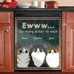 Custom Name Funny Cat Lover Kitchen Decor - Personalized Dishwasher Cover