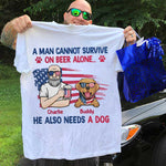 Custom Name Beer and Dog Lover Gifts for Men - Personalized Apparel
