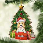 Under The Christmas Tree - Personalized Custom Pine Tree Shaped Wood Christmas Ornament