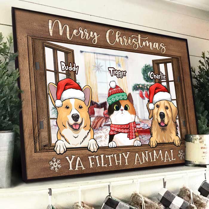 Merry Christmas - Ya Filthy Animal - Personalized Horizontal Poster