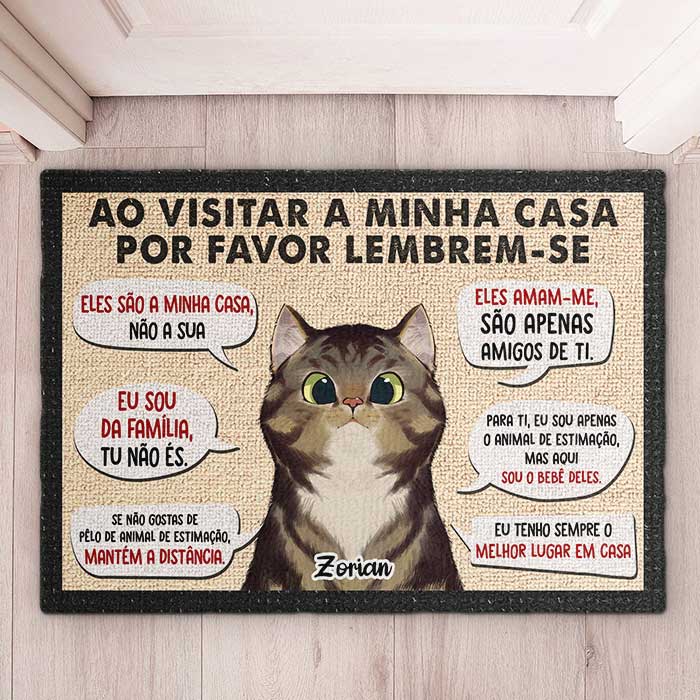 Ao Visitar A Minha/Nossa Casa, Por Favor Lembrem-Se - Personalized Decorative Mat Portuguese.