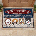 Custom Name Funny Dog Welcome Gifts for Dog Lovers - Personalized Doormat